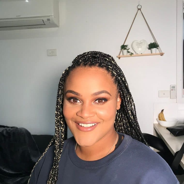 Makeup look on a real Glamr client, created by mobile artist Elisa